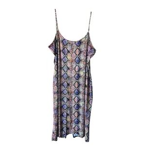 Absolutely Love It Bodycon Dress Snake Print Multicolor Womens 3X Party Festival